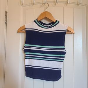 🍓🍓🍓 3 for $25 🍓🍓🍓 STRIPPED BLUE WHITE TEAL CROP TOP